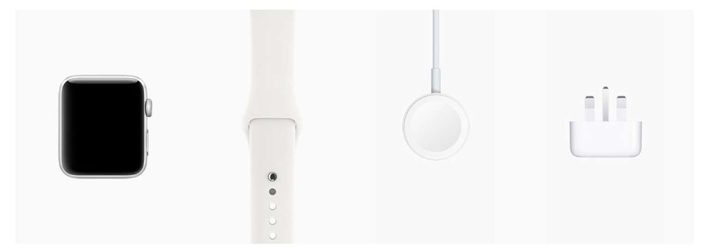 Apple Series 3 (GPS + Cellular) Silver Aluminium Case with White Sport Band