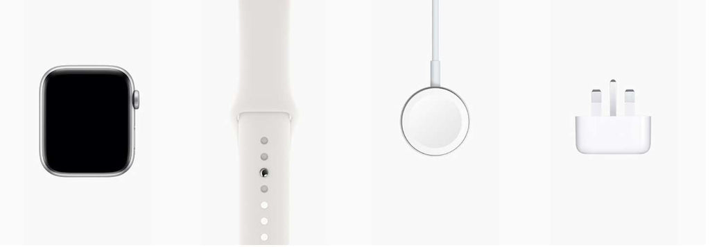 Apple Watch 4 (GPS) Silver Aluminium Case with White Sport Band