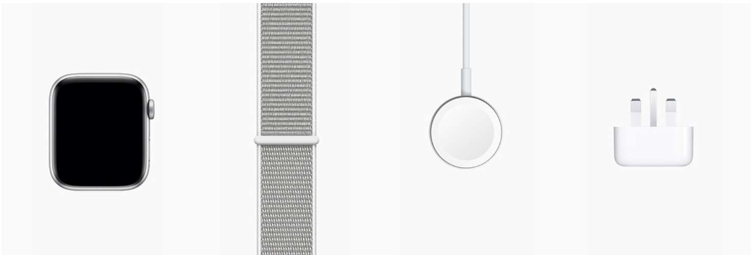 Apple Watch 4 (GPS + Cellular) Silver Aluminium Case with Seashell Sport Loop
