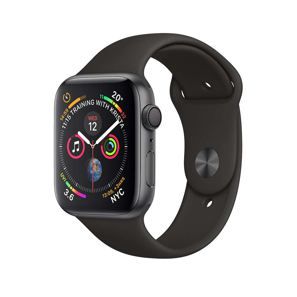 Apple Watch 4 (GPS) Space Grey Aluminium Case with Black Sport Band