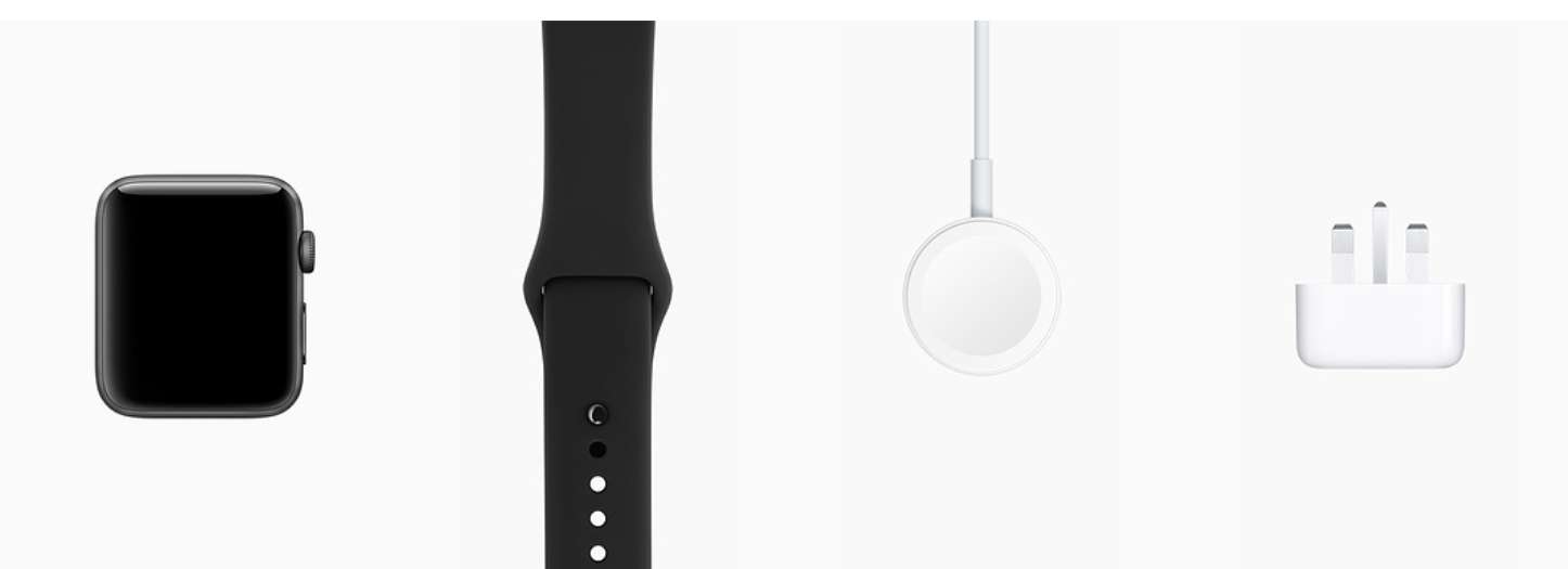 Apple Series 3 (GPS) Space Grey Aluminium Case with Black Sport Band